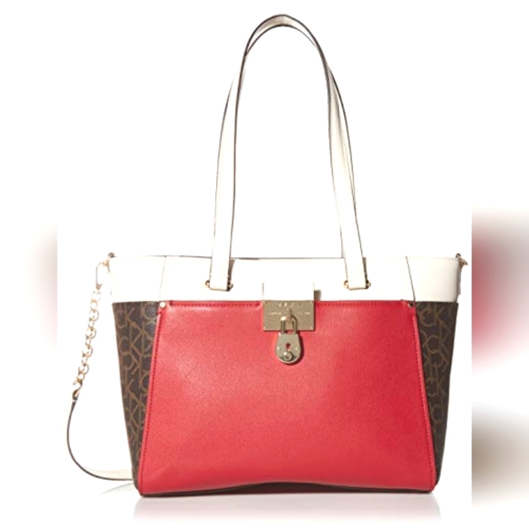 Make an Offer/ NWT Calvin Klein red/brown Purse - Picture 1 of 5